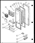 REF DOOR Diagram and Parts List for SXD25J P1104001W Amana Refrigerator