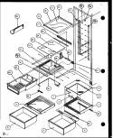 REF SHELVING AND DRAWERS Diagram and Parts List for SXD25J P1104001W Amana Refrigerator