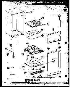 Interior Parts 18 Cu. Ft. Diagram and Parts List for T16W-P60303-53W  Amana Refrigerator