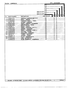Controls Page 2 Diagram and Parts List for HMG191490  Admiral Refrigerator