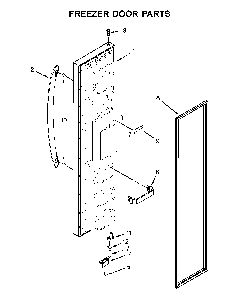 Freezer Door Parts Diagram and Parts List for 1064651753713  Kenmore Refrigerator