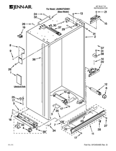 Cabinet Parts Diagram and Parts List for JS48NXFXDW01  Jenn-Air Refrigerator