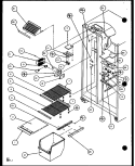 FZ SHELVING AND REF LIGHT Diagram and Parts List for SXD25JP P1104006W Amana Refrigerator