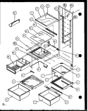 REF SHELVING AND DRAWERS Diagram and Parts List for SXD25JP P1104006W Amana Refrigerator