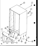 DRAIN AND ROLLERS Diagram and Parts List for SXD25JP P1104006W Amana Refrigerator