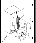 CABINET BACK Diagram and Parts List for SXD25JP P1104006W Amana Refrigerator