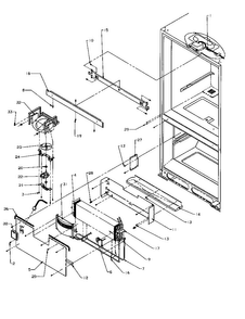 Evaporator Area Diagram and Parts List for BXI22S5W-P1196601WW  Amana Refrigerator