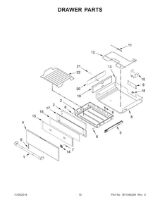 Drawer Parts Diagram and Parts List for JIS1450DP1  Jenn-Air Range