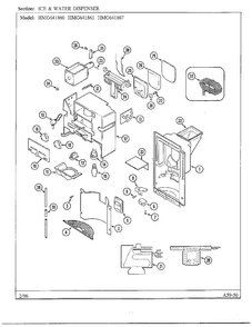 Ice And Water Dispenser Diagram and Parts List for 641861  Admiral Refrigerator