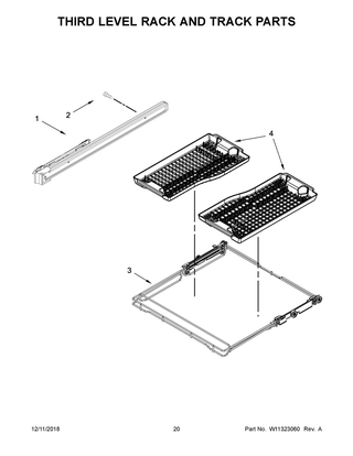 Third Level Rack And Track Parts Diagram and Parts List for JDTSS247HS0  Maytag Dishwasher