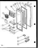 REF DOOR Diagram and Parts List for SXD22J P1104020W Amana Refrigerator