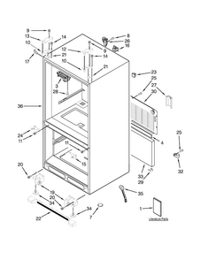Cabinet Parts Diagram and Parts List for JFC2290VTB5  Jenn-Air Refrigerator