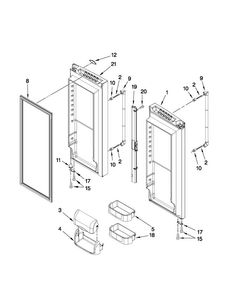 Refrigerator Door Parts Diagram and Parts List for JFC2290VEP1  Jenn-Air Refrigerator