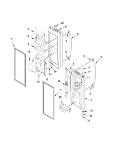 Refrigerator Door Parts Diagram and Parts List for MFI2269VEM11  Maytag Refrigerator