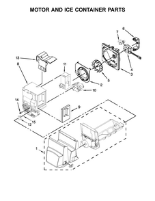 Motor And Ice Container Parts Diagram and Parts List for MFI2269DRH00  Maytag Refrigerator