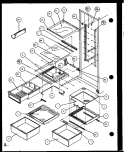 REF SHELVING AND DRAWERS Diagram and Parts List for SLD25J P1104008W Amana Refrigerator