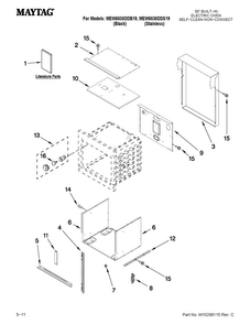 Oven Parts Diagram and Parts List for MEW6530DDB19  Maytag Wall Oven