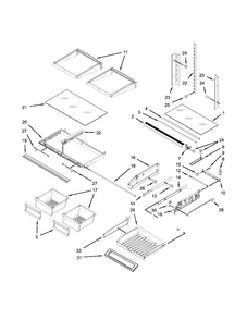 Shelf Parts Diagram and Parts List for MFI2269VEB10  Maytag Refrigerator