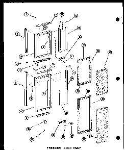 Freezer Door Assy Diagram and Parts List for SDI22N-P60201-65W  Amana Refrigerator