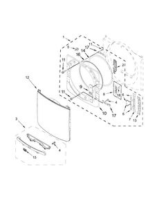 Door Parts Diagram and Parts List for MGD3100DW1  Maytag Dryer