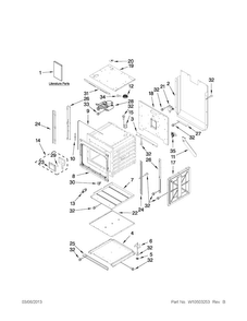 Oven Parts Diagram and Parts List for JMW2427WS02  Jenn-Air Microwave