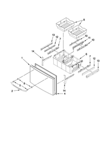 Freezer Door Parts Diagram and Parts List for AFI2538AES7  Amana Refrigerator