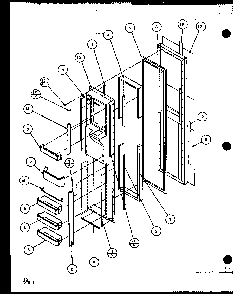Freezer Door Diagram and Parts List for 35541W-P1121709WW  Amana Refrigerator