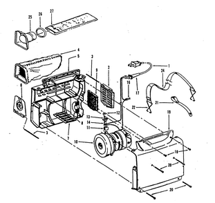 Housing Assy Diagram and Parts List for C2098  Hoover Upright Vacuum