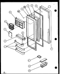 REF DOOR Diagram and Parts List for SCD25J P1104013W Amana Refrigerator