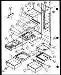 REF SHELVING AND DRAWERS Diagram and Parts List for SCD25J P1104013W Amana Refrigerator