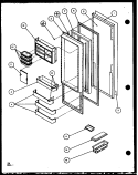 REF DOOR Diagram and Parts List for SCD25JB P1104016W Amana Refrigerator