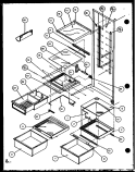 REF SHELVING AND DRAWERS Diagram and Parts List for SCD25JB P1104016W Amana Refrigerator
