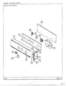 Control Panel Diagram and Parts List for 7744A  Norge Dryer