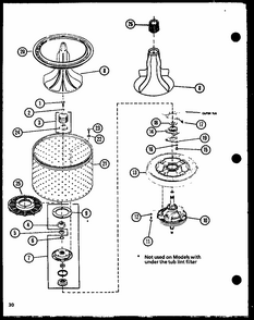 Section 3 Diagram and Parts List for LW2503W P1118410WW Amana Washer