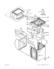 Part Location Diagram of W10552507 Whirlpool Top Panel