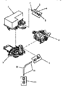 Control, Tank Adapter And By-pass Valve Diagram and Parts List for DK5010  Speed Queen Trash Compactor