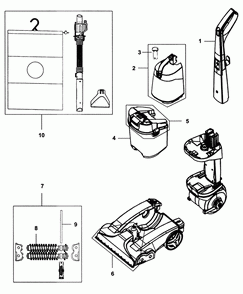 Diagram Diagram and Parts List for FH51001  Hoover Steamer