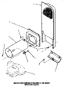 Heater Box Assembly Diagram and Parts List for LG4309L P1163504WL Amana Dryer