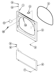 Front Panel Diagram and Parts List for SDG809LF  Speed Queen Dryer