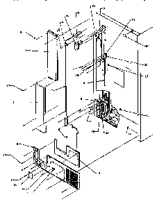 Cabinet Back Diagram and Parts List for TX21R2-P1157609W  Amana Refrigerator