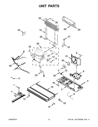Unit Parts Diagram and Parts List for MFC2062FEZ03  Maytag Refrigerator
