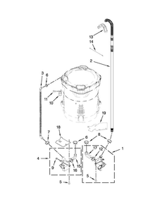 Pump Parts Diagram and Parts List for MVWB980BW0  Maytag Washer