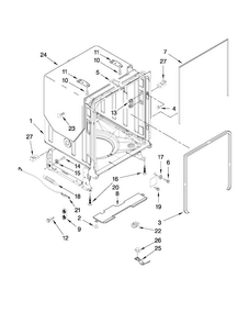 Tub And Frame Parts Diagram and Parts List for JDB8000AWB0  Jenn-Air Dishwasher