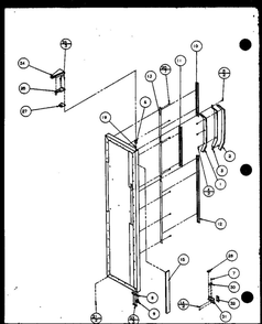 Freezer Door Hinge And Trim Parts Diagram and Parts List for IC4N-P1110801W-SXS  Amana Refrigerator