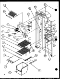 FZ SHELVING AND REF LIGHT Diagram and Parts List for SZDE25K P1102510W Amana Refrigerator