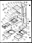 REF SHELVING AND DRAWERS Diagram and Parts List for SZDE25K P1102510W Amana Refrigerator