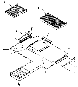 Cabinet Shelving Diagram and Parts List for TJ18R8L-P1181715WL  Amana Refrigerator
