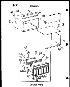Exterior Parts Diagram and Parts List for ES218-3ML P67535-10R Amana Air Conditioner