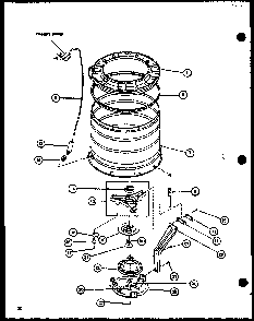 Section 3 Diagram and Parts List for LWD973W P1122803WW Amana Washer