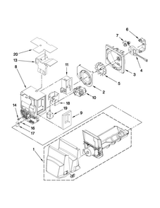 Motor And Ice Container Parts Diagram and Parts List for MFI2670XEM6  Maytag Refrigerator